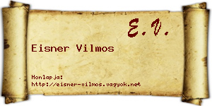 Eisner Vilmos névjegykártya